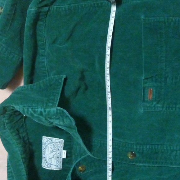 Great Canadian rugged wear corduroy green button down 90s - Picture 6 of 7